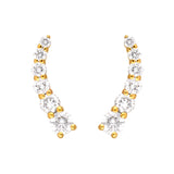 7/8tcw Graduated Round Diamond Climber Earrings