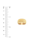 Ribbed Wide Band Ring