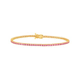 2.0mm Pink Sapphire Straight Tennis Bracelet