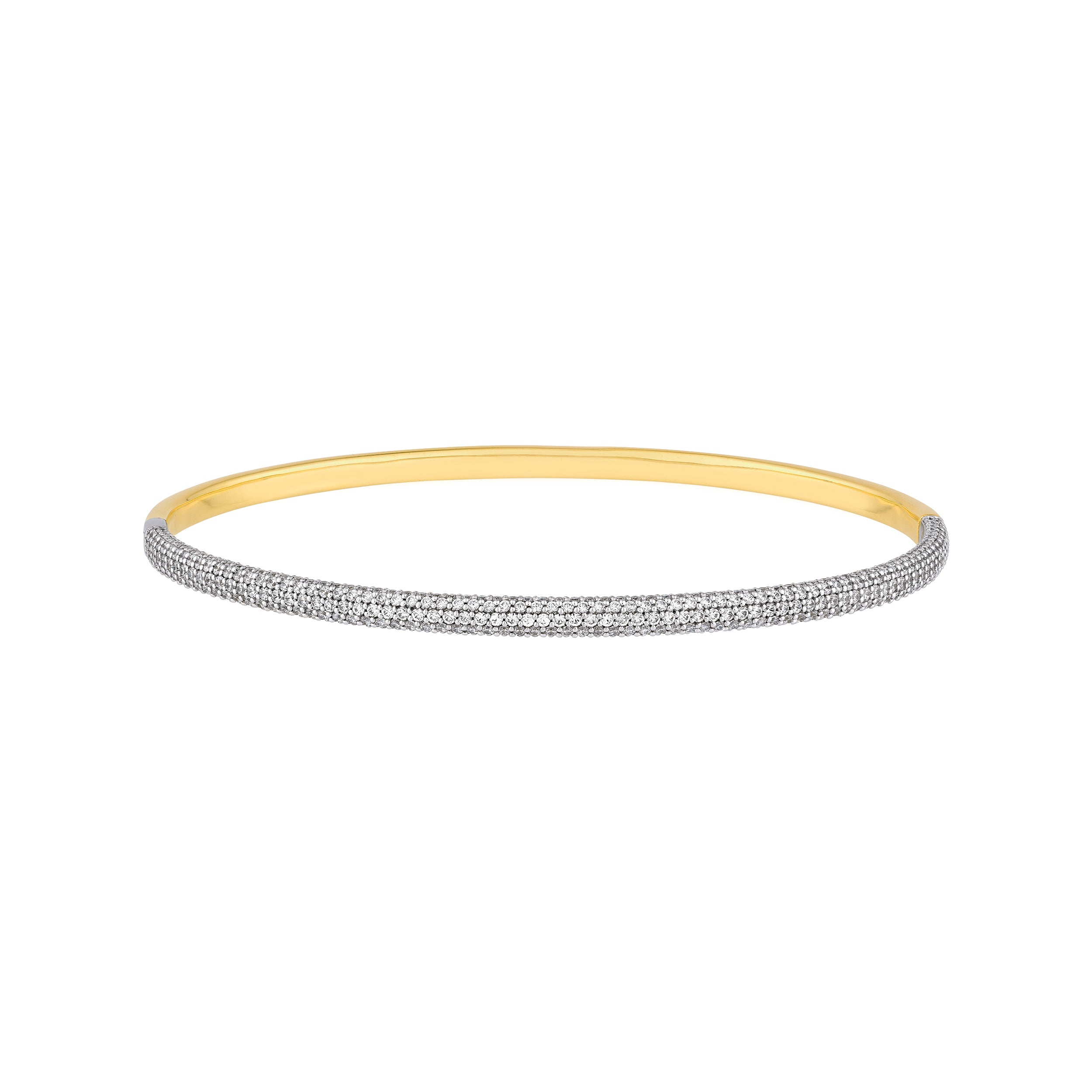 1-7/8tcw Diamond Half Pavé Bangle