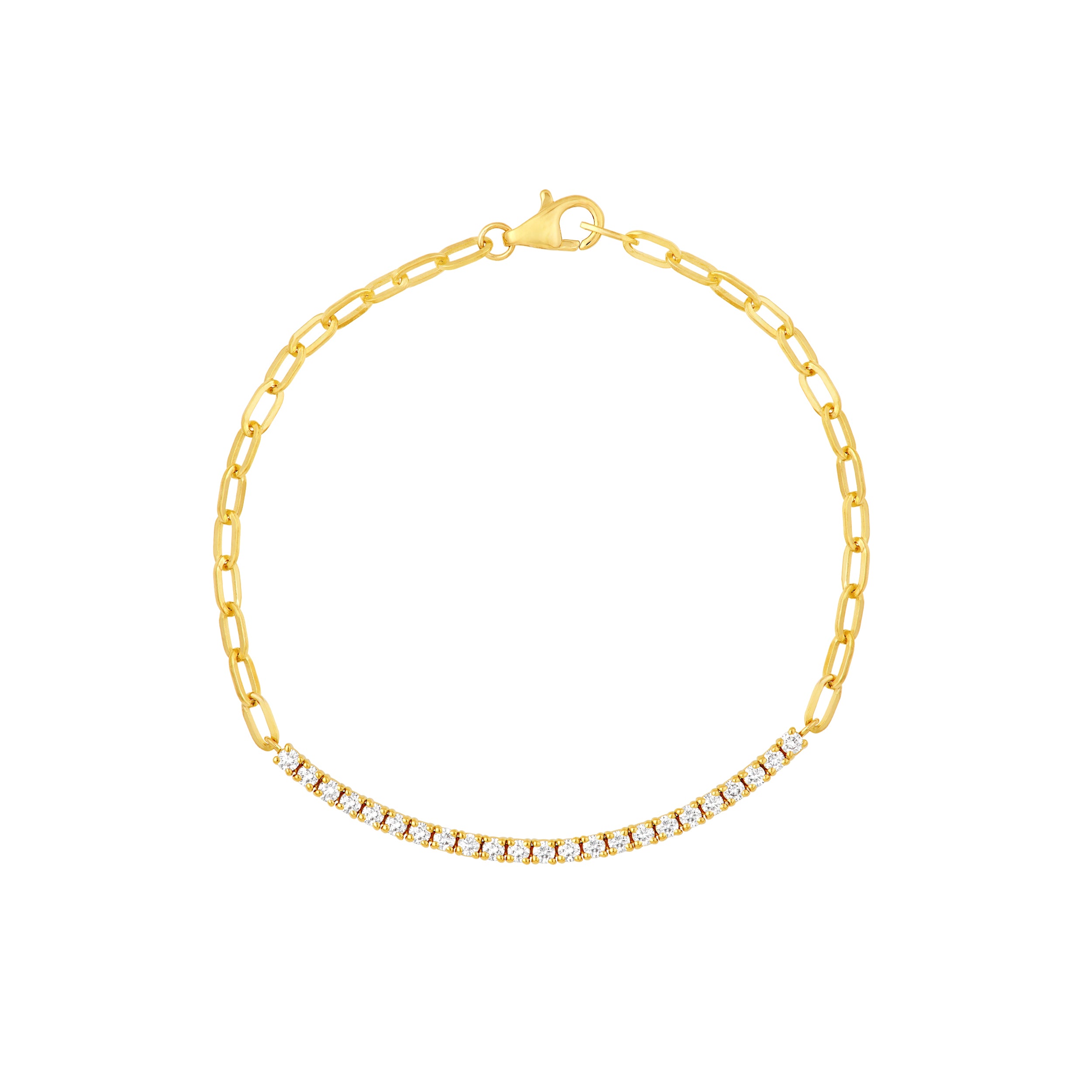 5/8tcw Diamond Paper Clip Bracelet