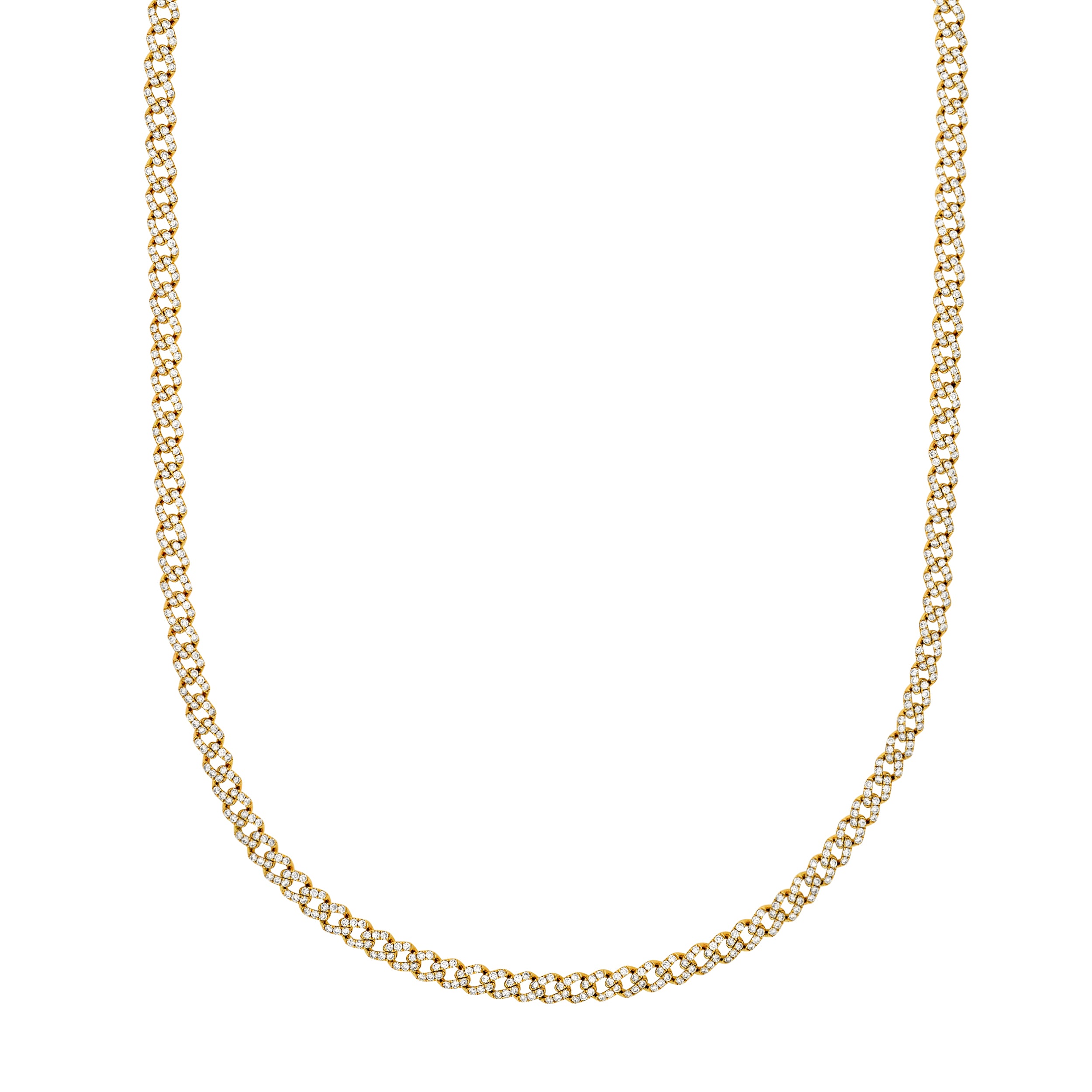 4tcw Diamond Curb Necklace