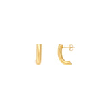 4mm Small Round J Hoop Earrings