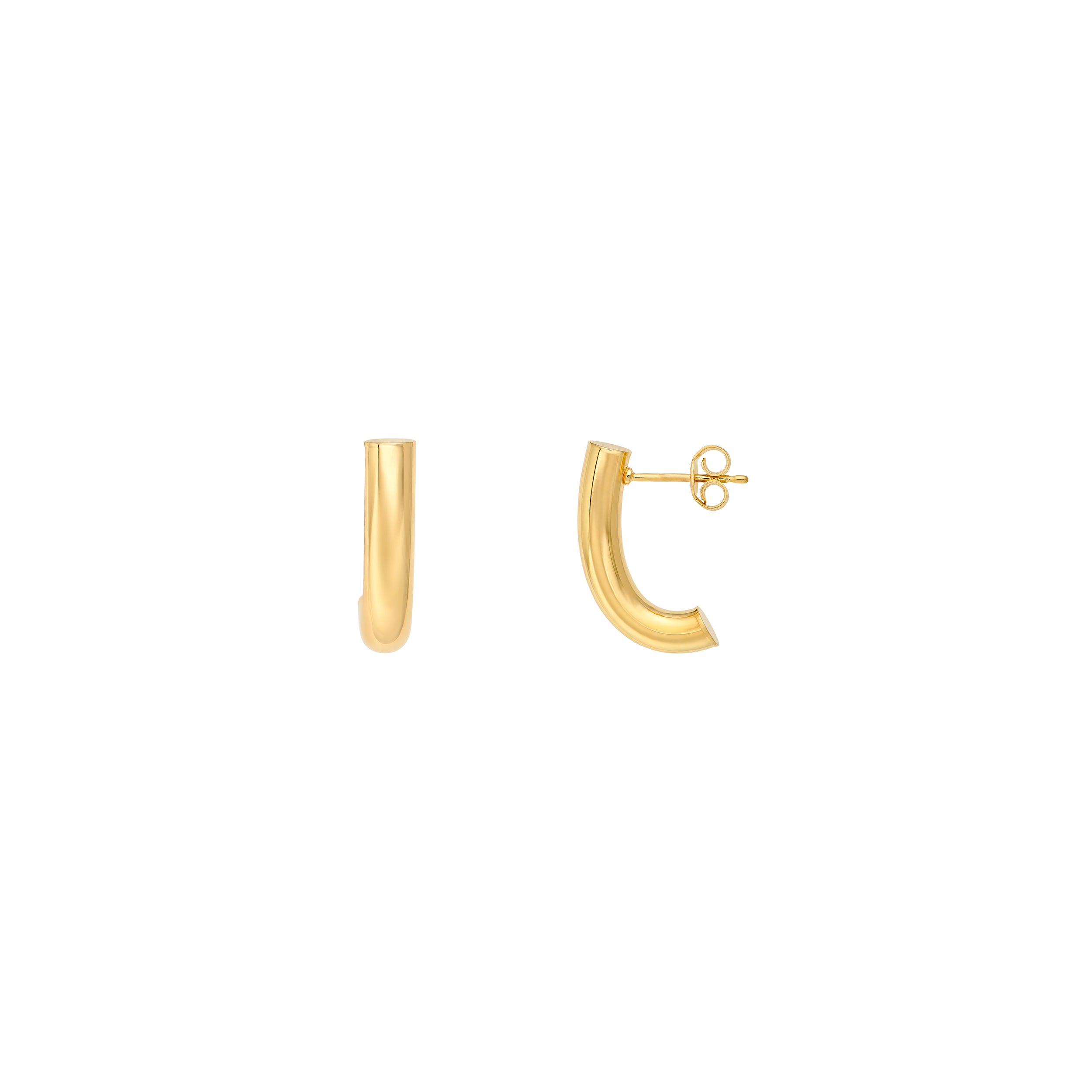 4mm Small Round J Hoop Earrings