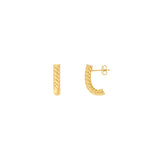 4mm Round Twisted J Hoop Earrings