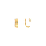 6mm Multi Line Tube J Hoop Earrings