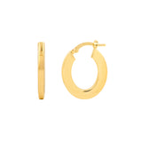 Medium Rectangular Tube Oval Shape Hoop Earrings