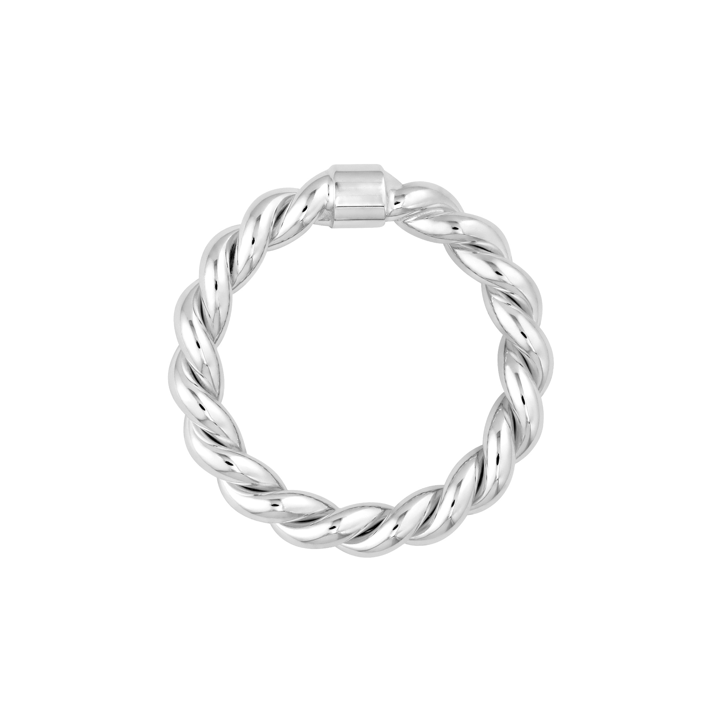 Double Twist Polished Tube Ring