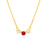3.7mm Ruby & 1/5tcw Diamond Bezel Graduated Necklace