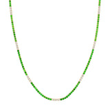 2-1/4tcw Diamond & 2.4mm Tsavorite Tennis Necklace