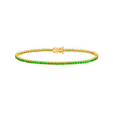 3-5/8tcw Green Tsavorite Straight Tennis Bracelet