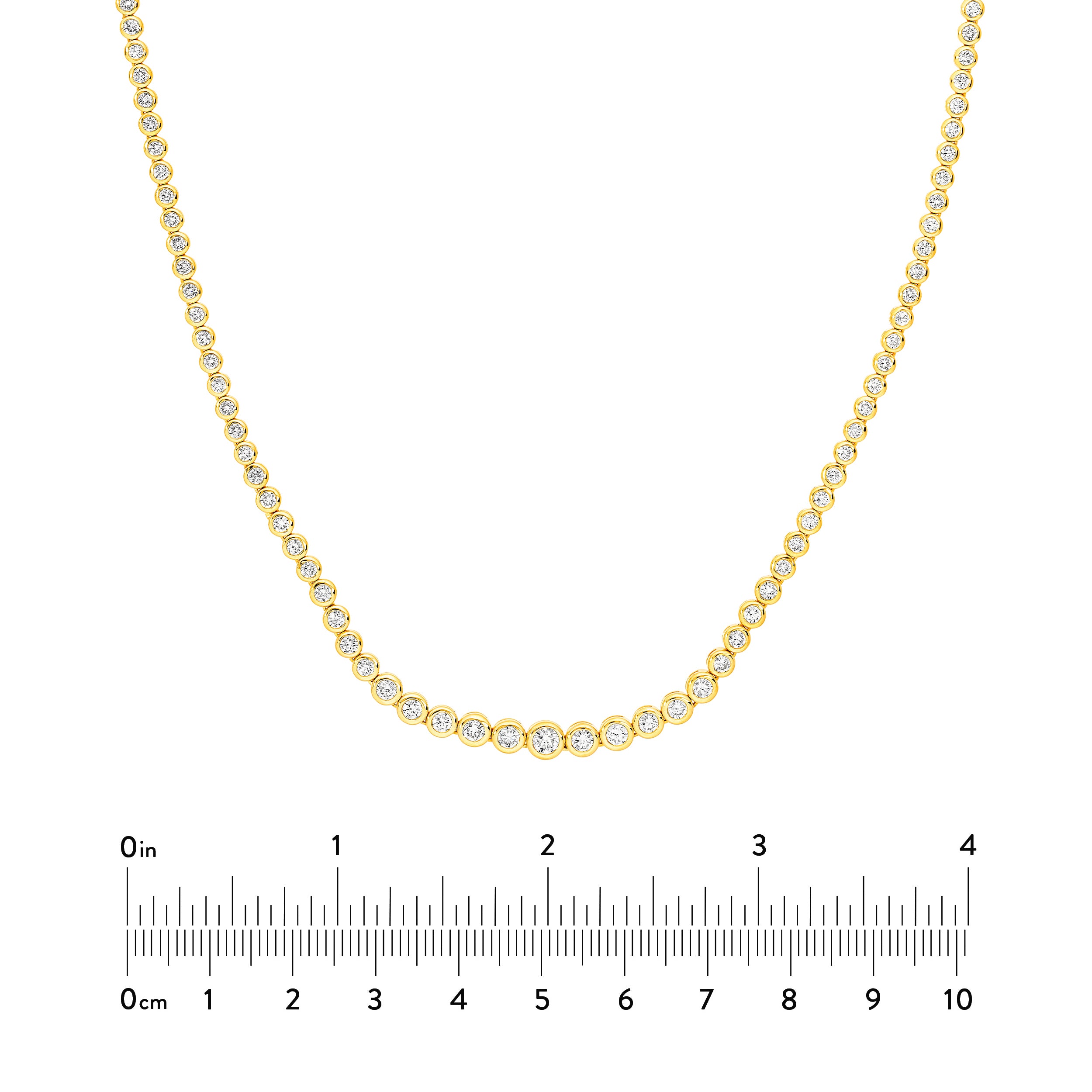 5-1/3tcw Diamond Bezel Graduated Tennis Necklace