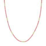 2-1/6tcw Diamond & 8-1/4ct Pink Sapphire Tennis Necklace
