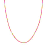 2-1/6tcw Diamond & 8.24ct Pink Sapphire Tennis Necklace
