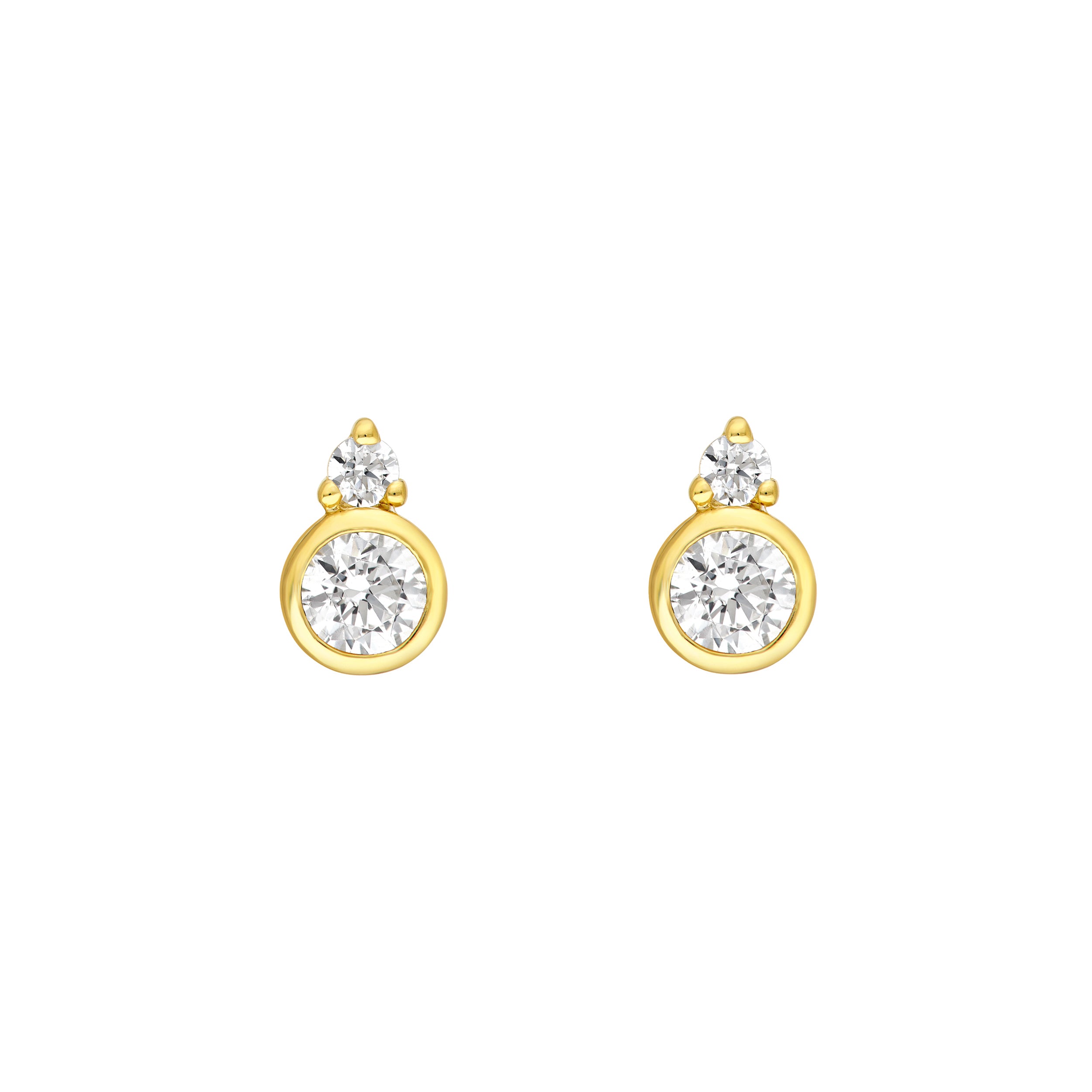 3/8tcw Round Bezel Diamond Earrings