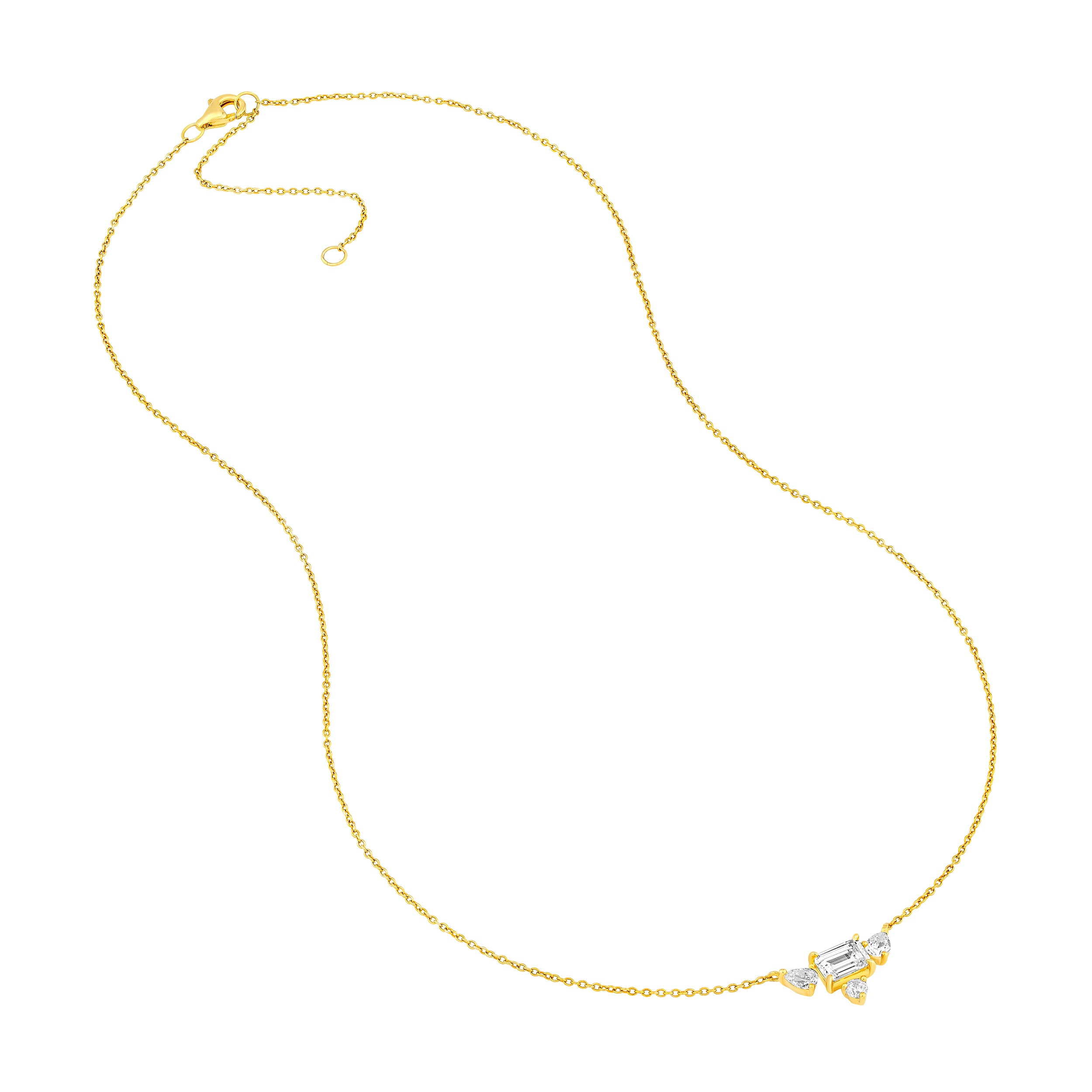Three Stone Diamond Necklace