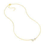 1-1/2tcw Toi et Moi Pear & Oval Diamond Necklace