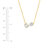 1-1/2tcw Toi et Moi Pear & Oval Diamond Necklace