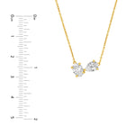 1-1/2tcw Toi et Moi Pear & Oval Diamond Necklace