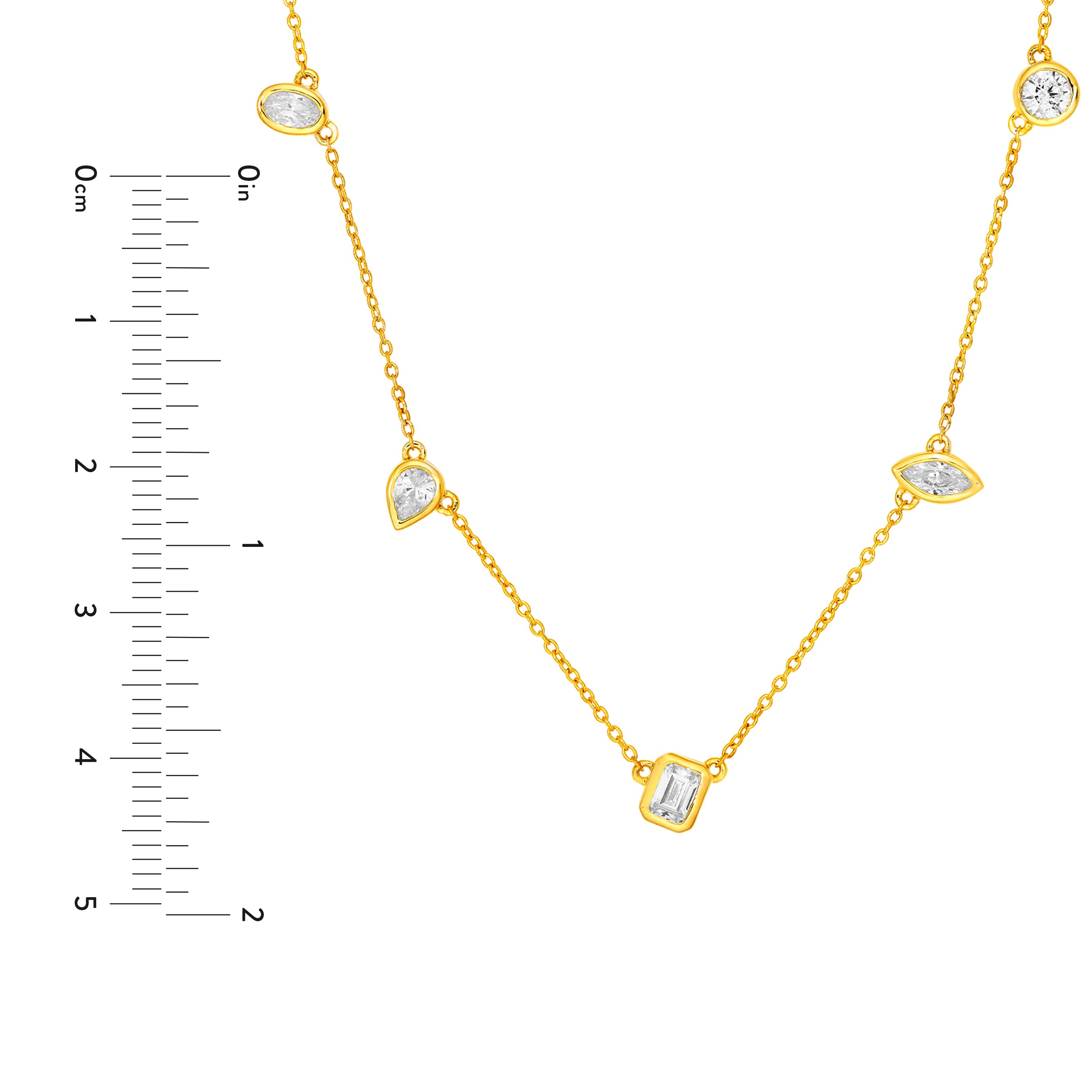 1tcw Multi Stone Bezel Diamond Station Necklace