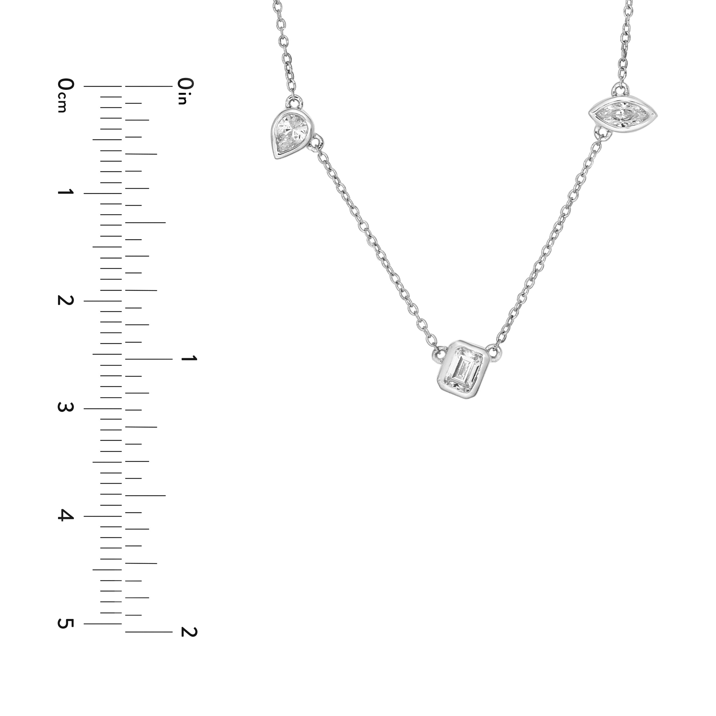1tcw Multi Stone Bezel Diamond Station Necklace
