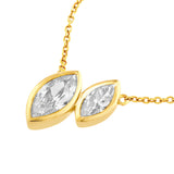 1-1/6tcw Toi et Moi Marquise Diamond Necklace
