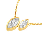 1-1/6tcw Toi et Moi Marquise Diamond Necklace