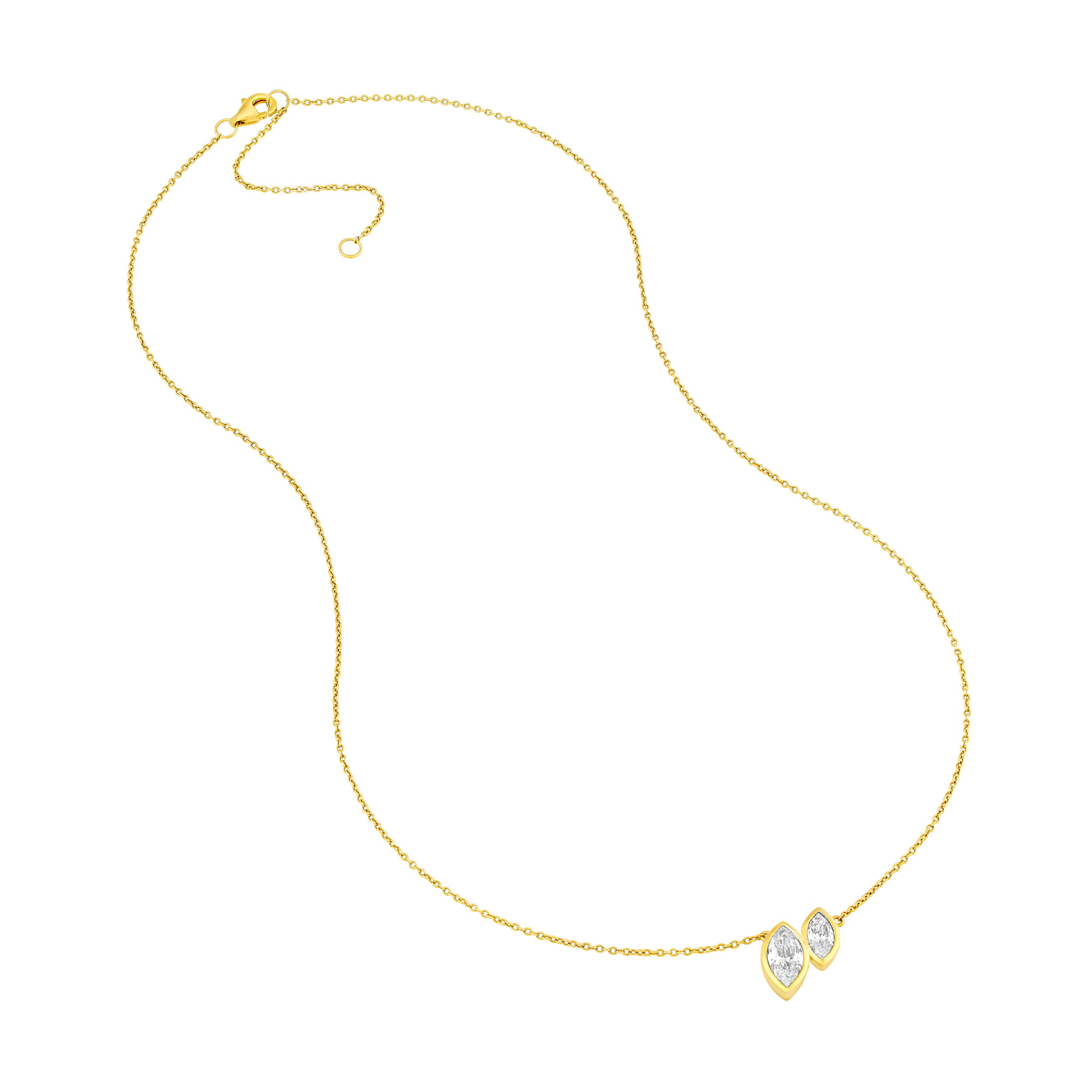 1-1/6tcw Toi et Moi Marquise Diamond Necklace
