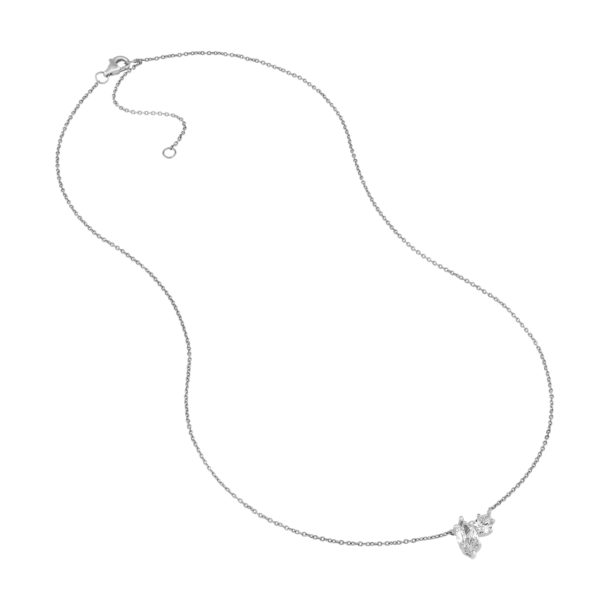 2tcw Marquise & Round Diamond Station Necklace
