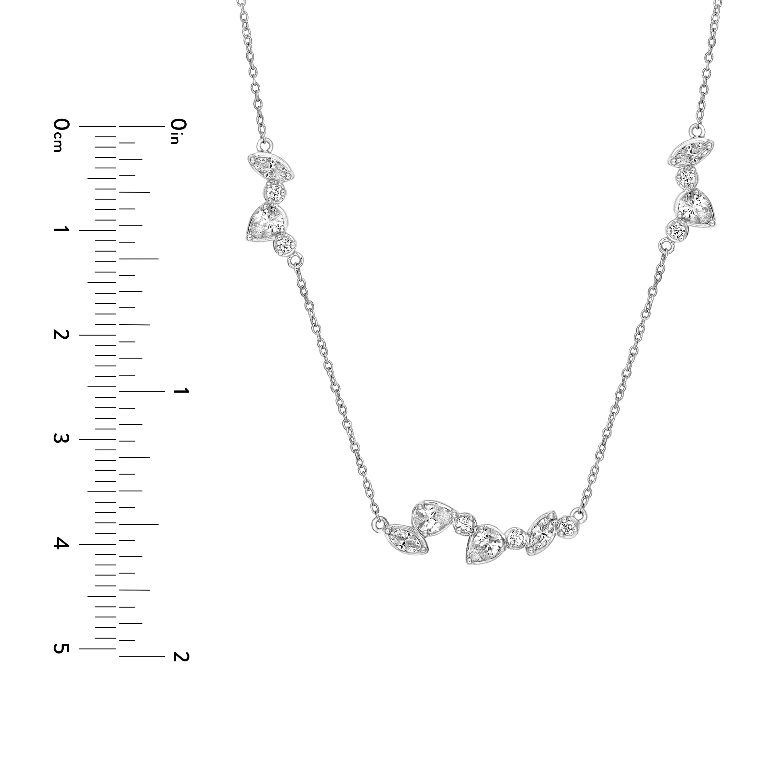 1-3/8tcw Multi Stone Diamond Cluster Necklace