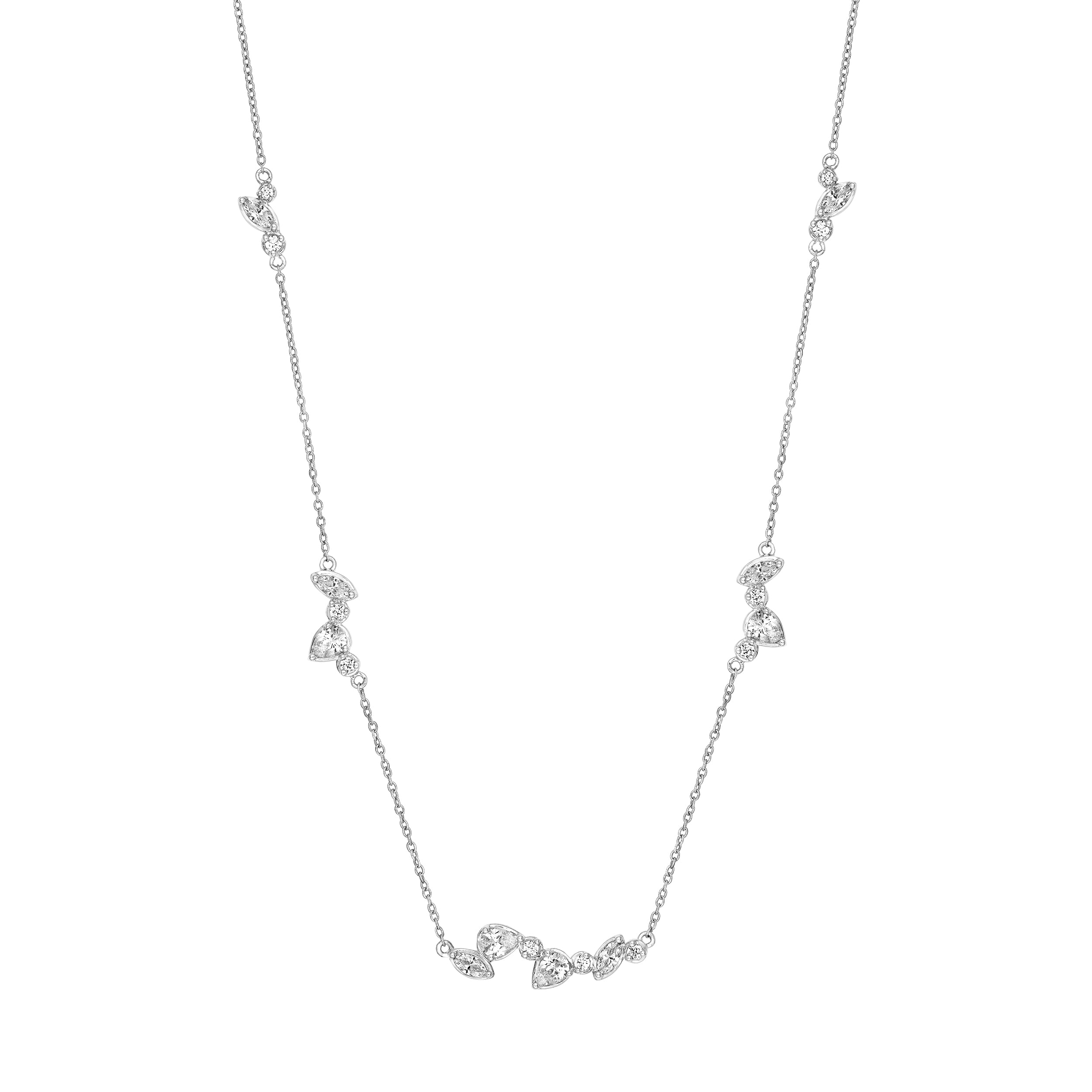 1-3/8tcw Multi Stone Diamond Cluster Necklace