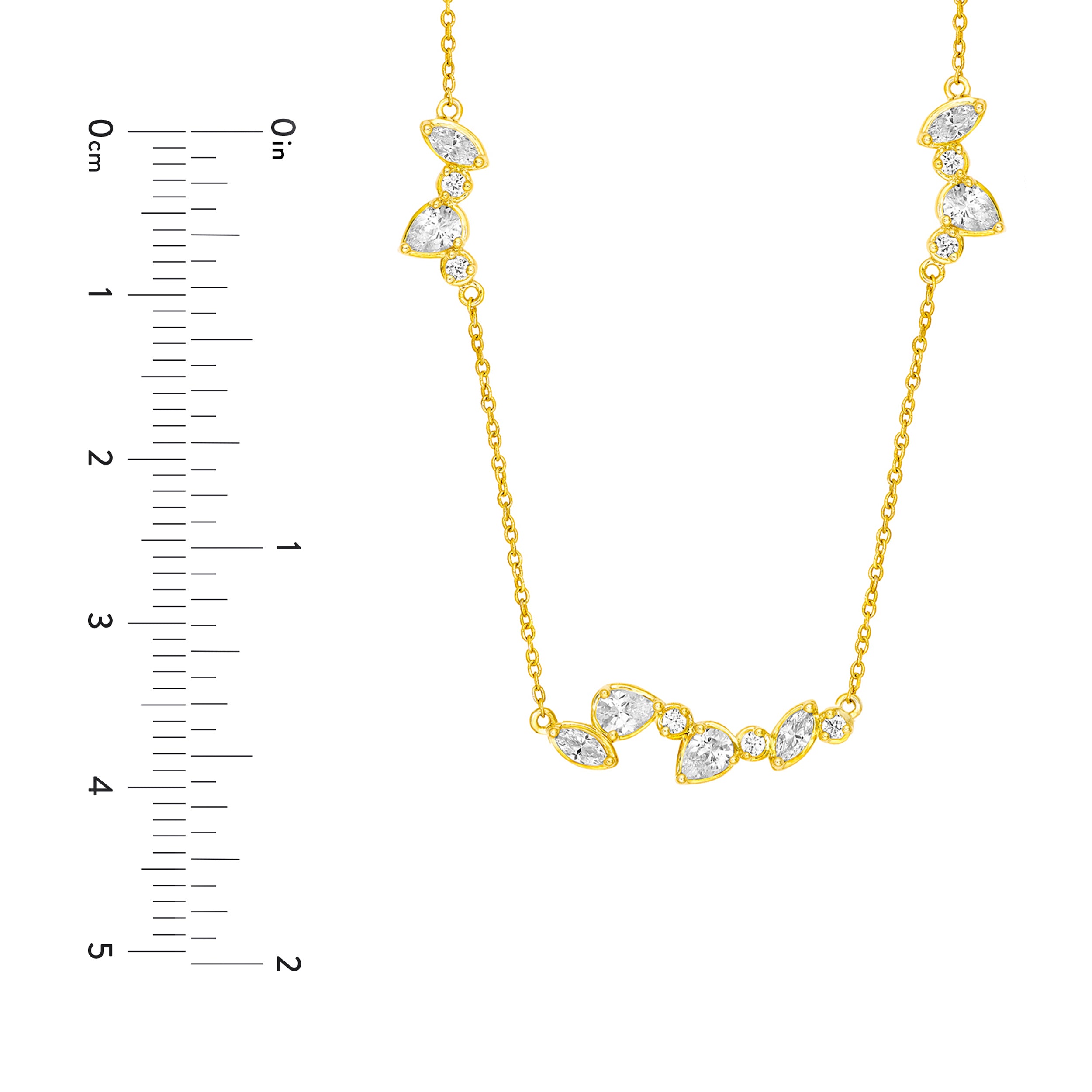 1-3/8tcw Multi Stone Diamond Cluster Necklace