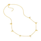 2tcw Pear & Round Diamond Station Necklace