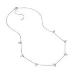 2tcw Pear & Round Diamond Station Necklace