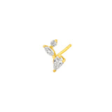 3/4tcw Pear Marquise & Round Diamond Cluster Stud Earrings
