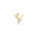 3/4tcw Pear Marquise & Round Diamond Cluster Stud Earrings