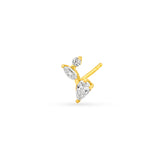 3/4tcw Pear Marquise & Round Diamond Cluster Stud Earrings