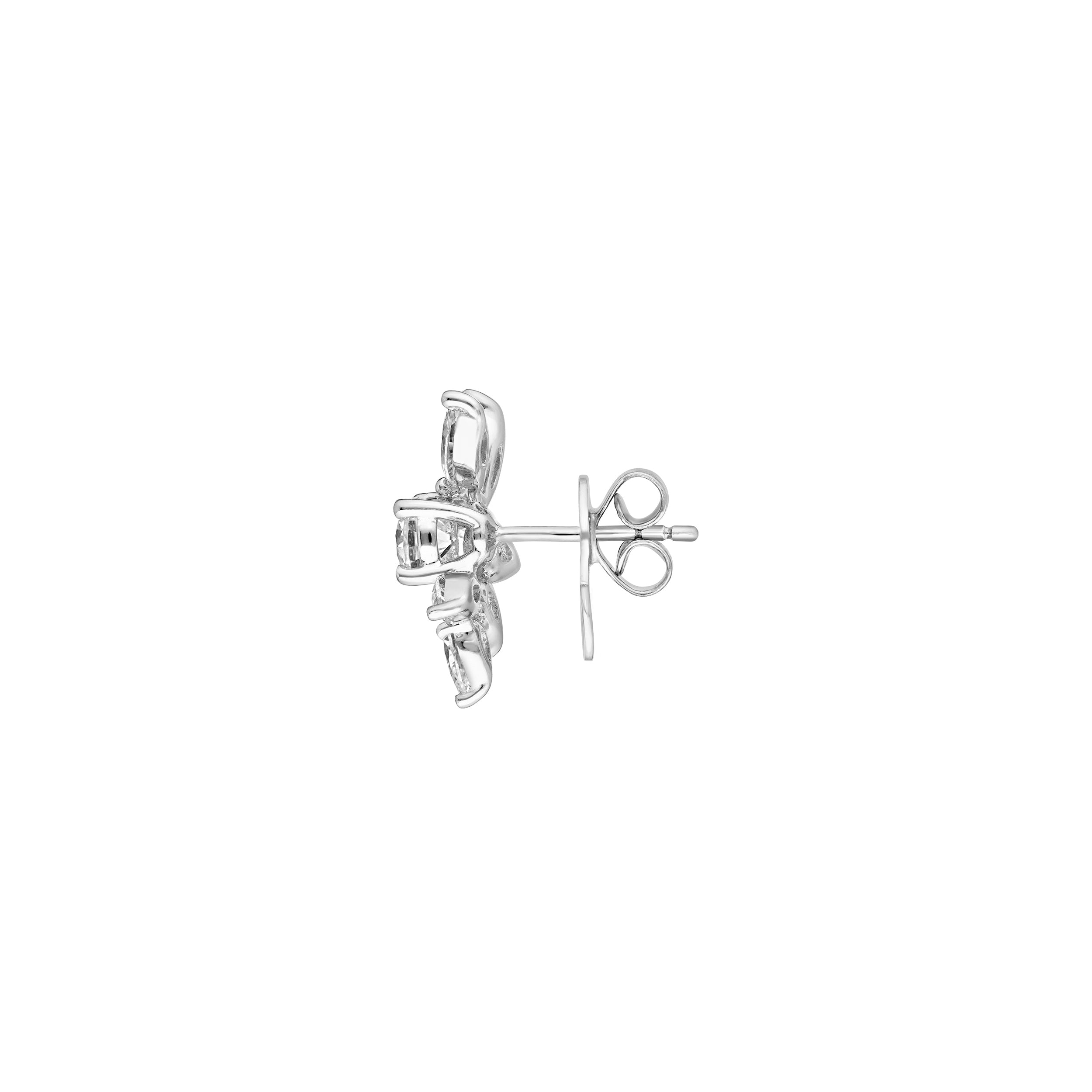 2-3/4tcw Round Pear & Marquise Diamond Cluster Stud Earrings