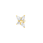 1-1/2tcw Pear Marquise & Round Diamond Stud Earrings