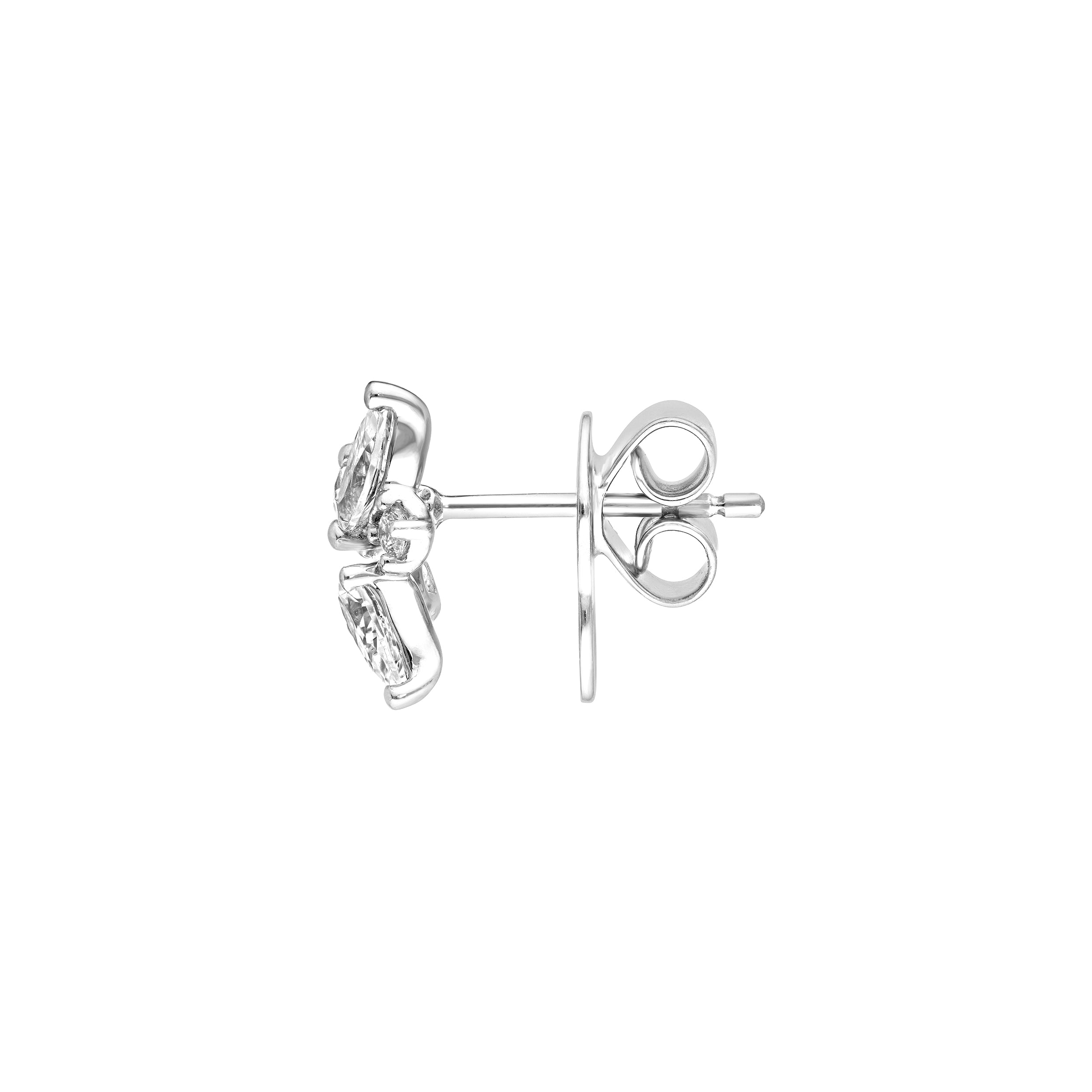 1-1/2tcw Pear Marquise & Round Diamond Stud Earrings