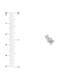 1-1/8tcw Pear & Round Diamond Stud Earrings