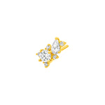 1-1/8tcw Pear & Round Diamond Stud Earrings