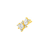 1-1/8tcw Pear & Round Diamond Stud Earrings