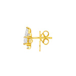 1-1/8tcw Pear & Round Diamond Stud Earrings