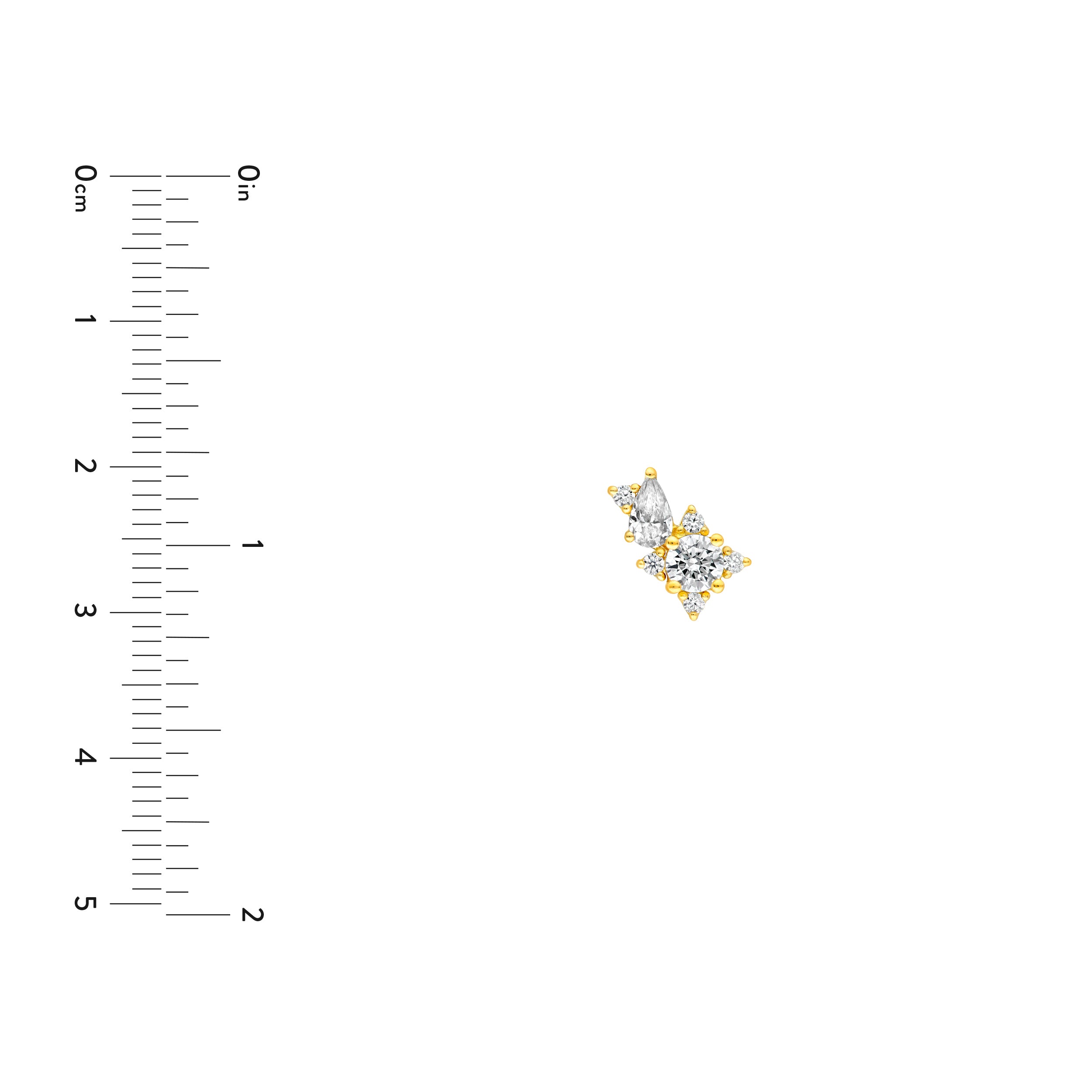 1-1/8tcw Pear & Round Diamond Stud Earrings