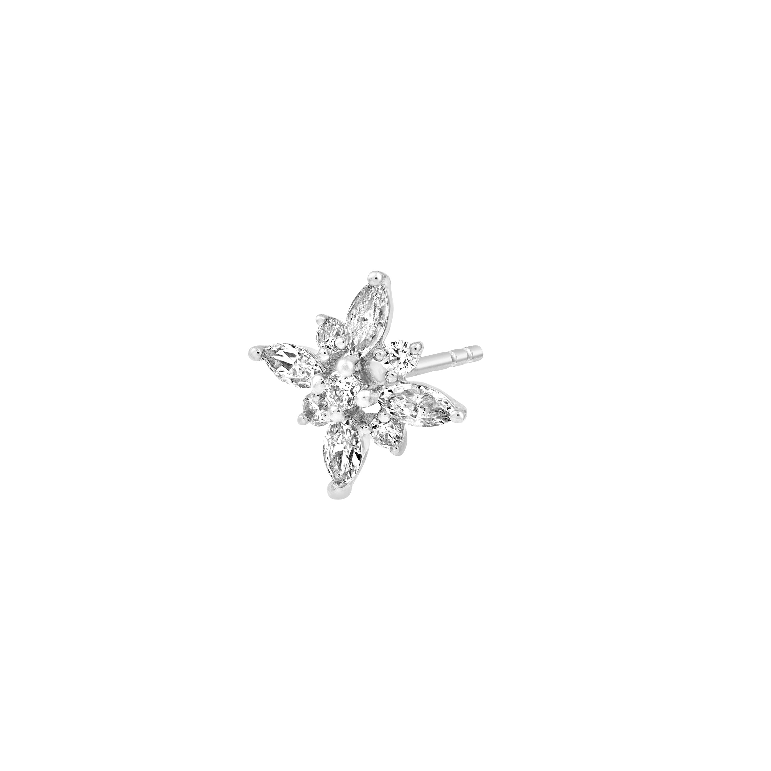 7/8tcw Marquise Diamond Flower Earrings