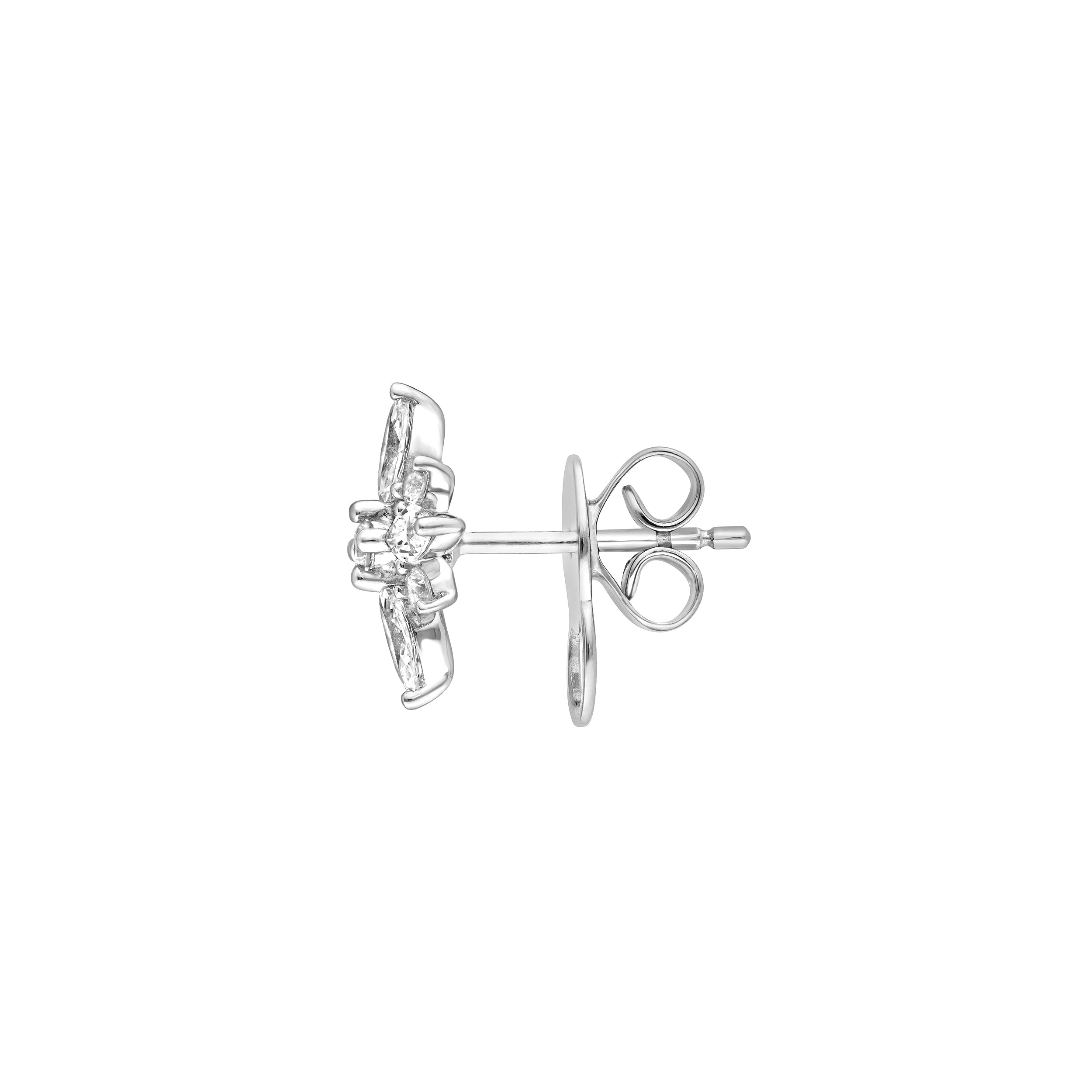 7/8tcw Marquise Diamond Flower Earrings