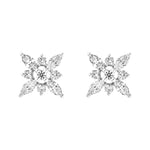 7/8tcw Marquise Diamond Flower Earrings