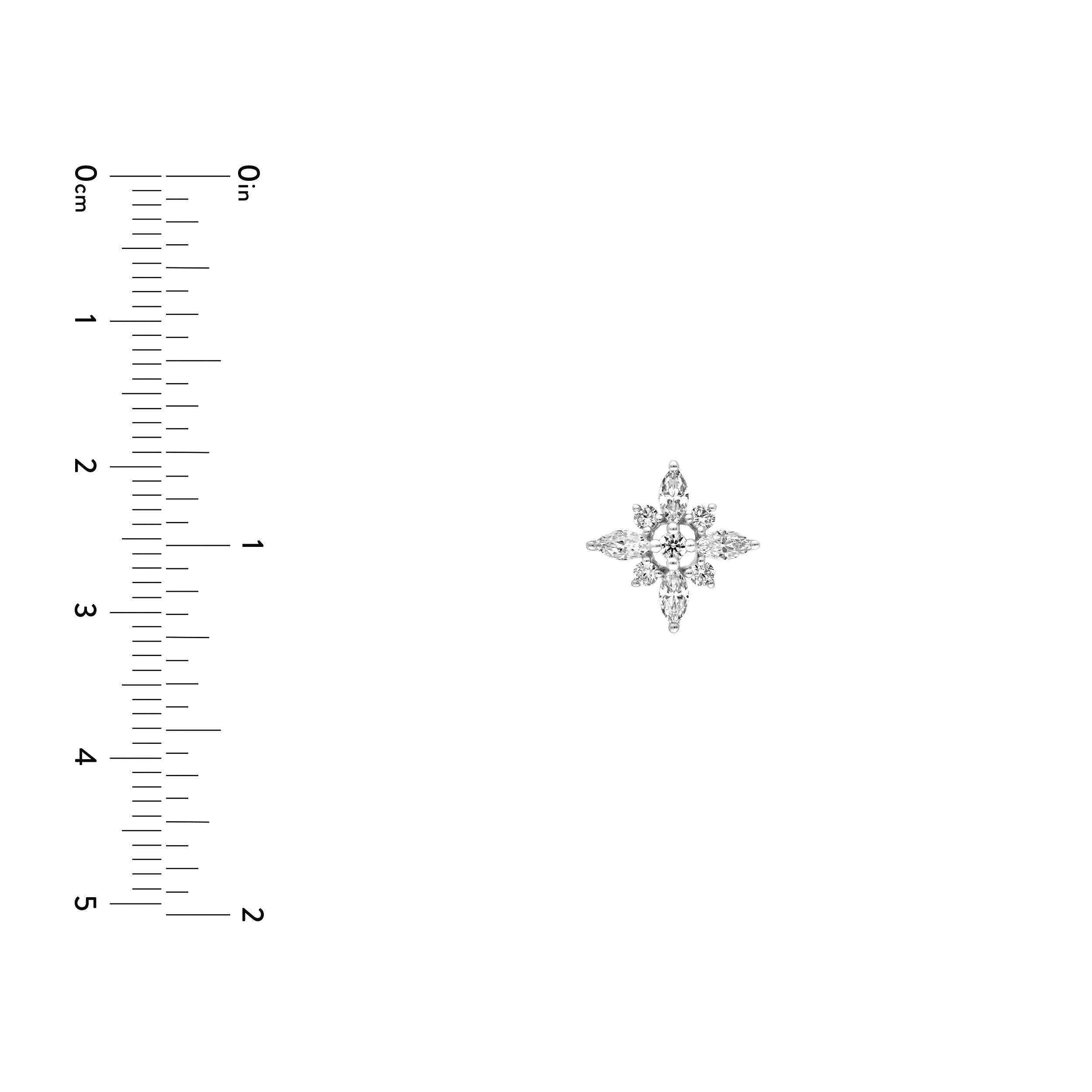 7/8tcw Marquise Diamond Flower Earrings