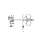 7/8tcw Square Baguette & Round Diamond Stud Earrings